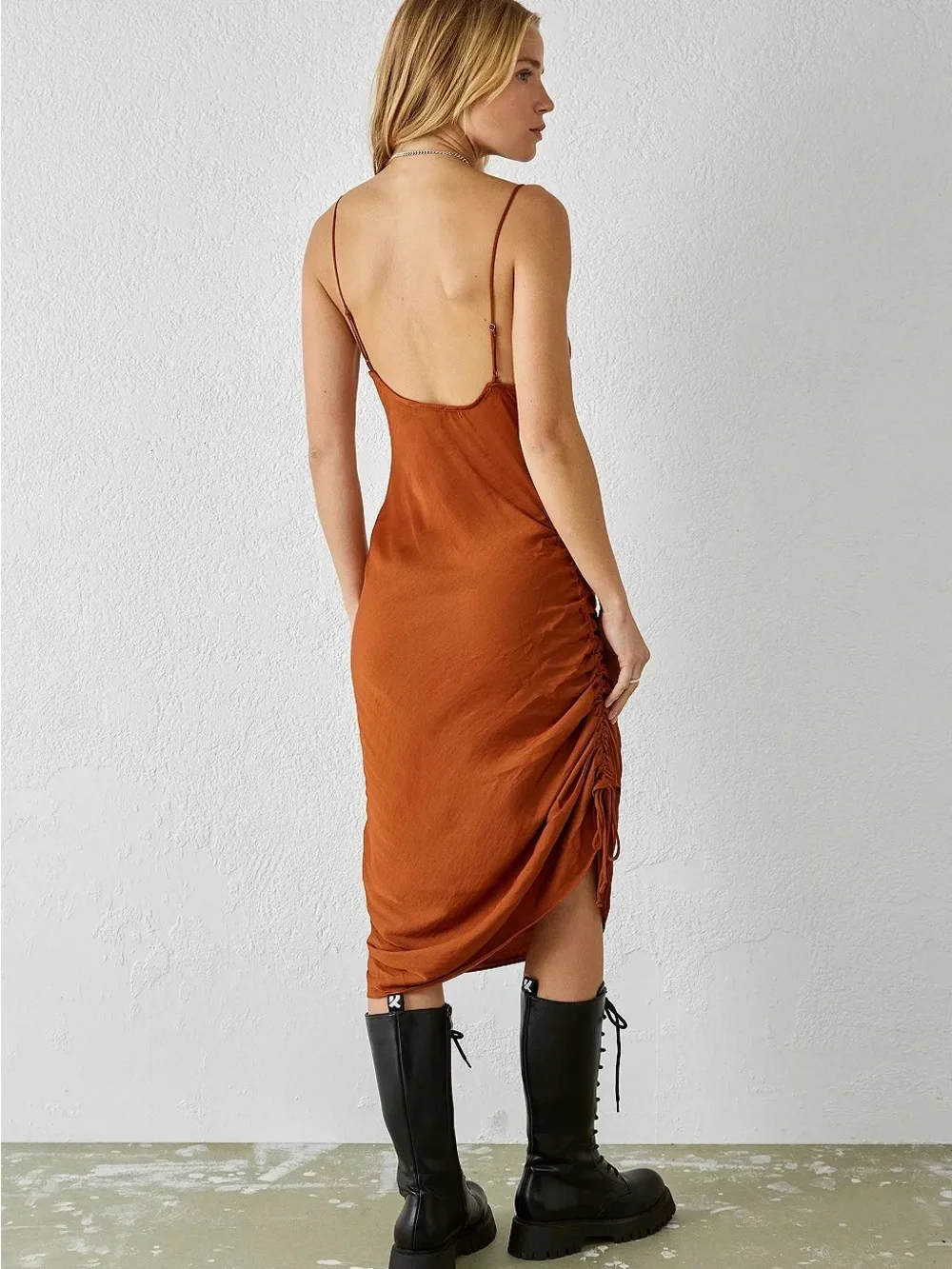 Intimately Free People Day To Night Slip Dress in Cinnaber/Rust XS 25667